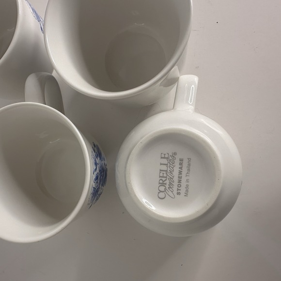 Corelle‎ Corningware Stoneware Coffee Cups in Blue Floral Prints - Picture 4 of 4